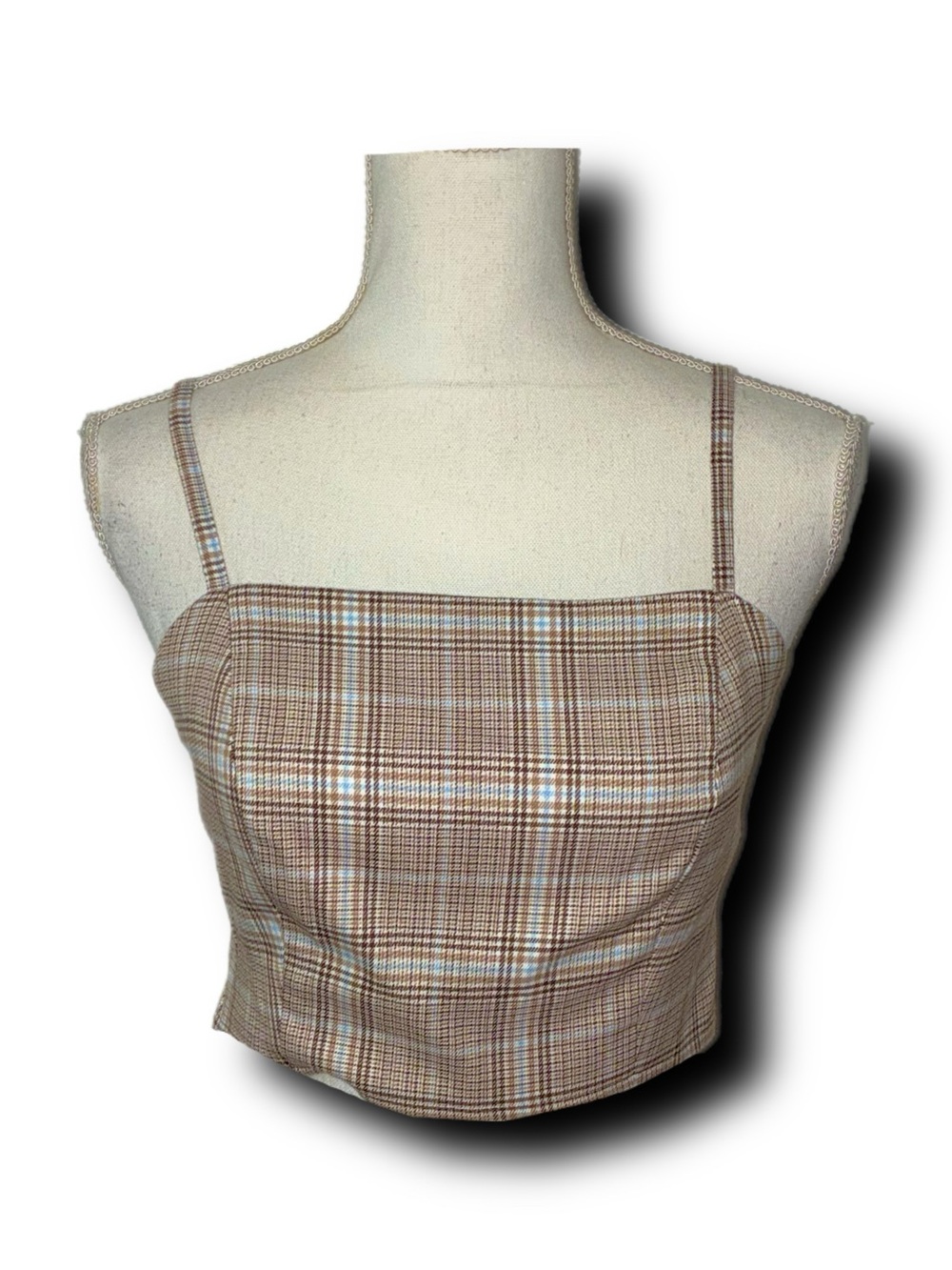 NWOT Aeropostale Brown Plaid Cropped Top Academia Retro Vibes